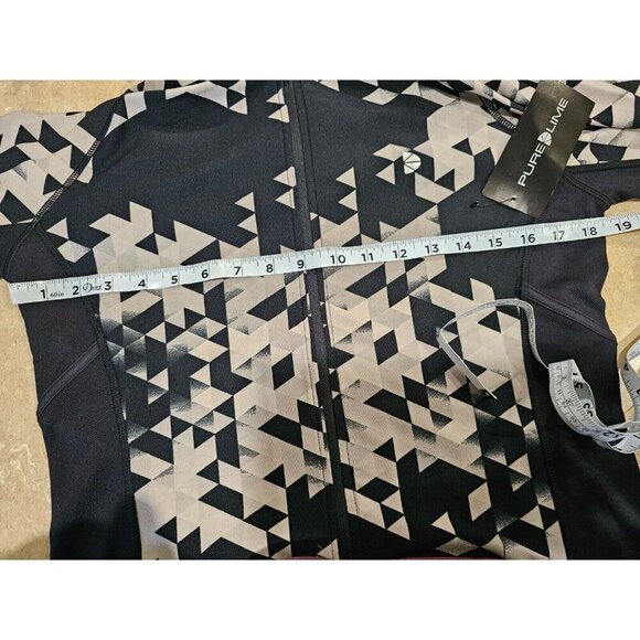 NWT‎ Women's Pure Lime Track Full Zip Athletic Jacket Black/Grey Size Medium - Picture 7 of 10